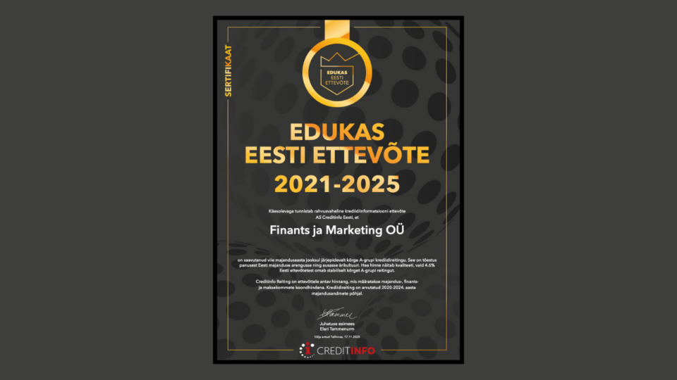 Krediidireiting kindlustab usaldusväärsuse